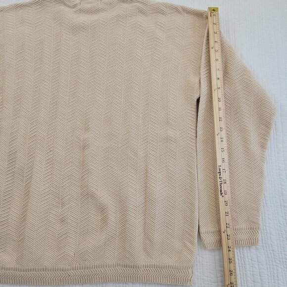 Ralph Lauren Chaps Hand Framed Sweater Men's Size XL Wheat Straw Cotton Texture - Picture 10 of 13